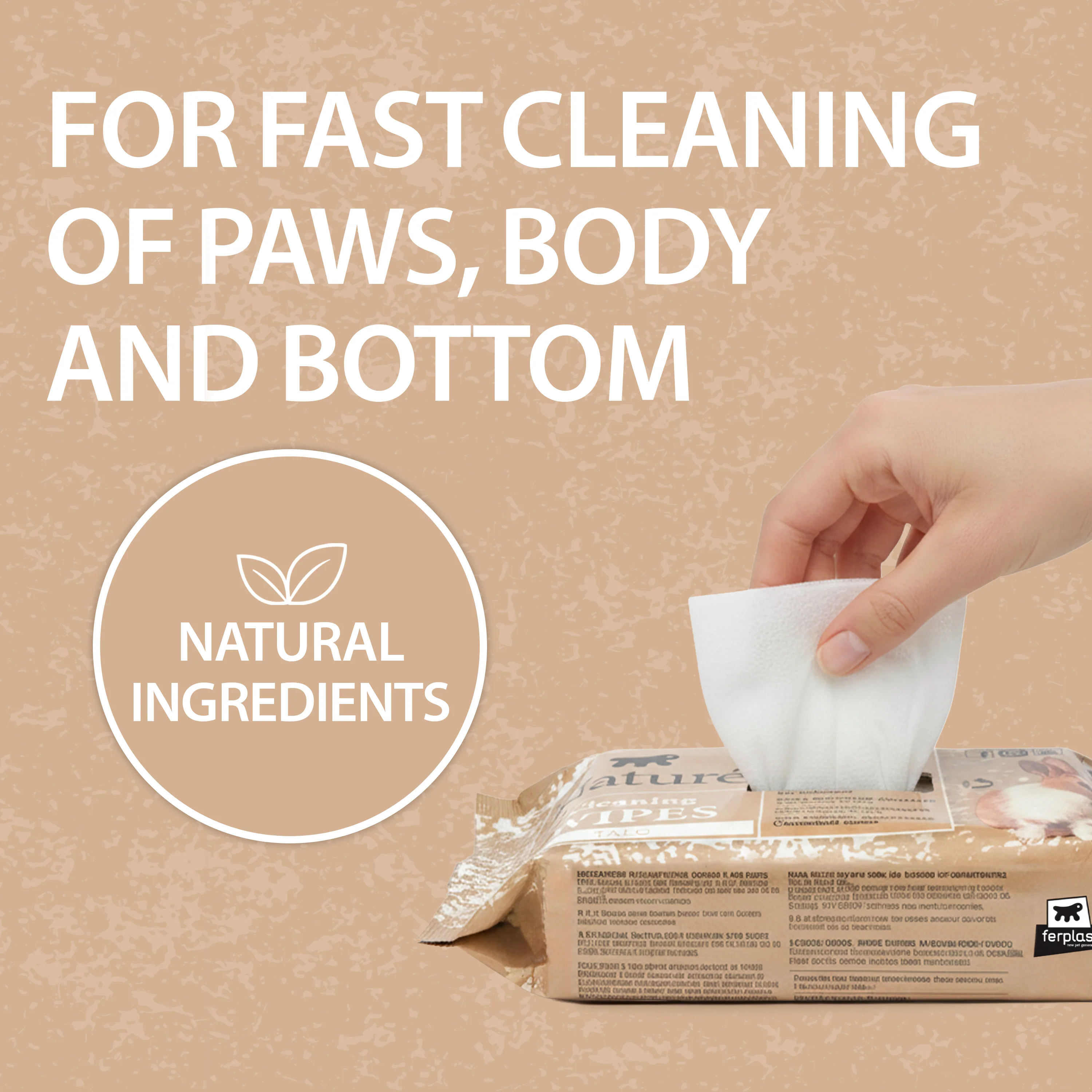 TALC WIPES FOR SMALL ANIMALS NATURÉ (X15) - Image 5
