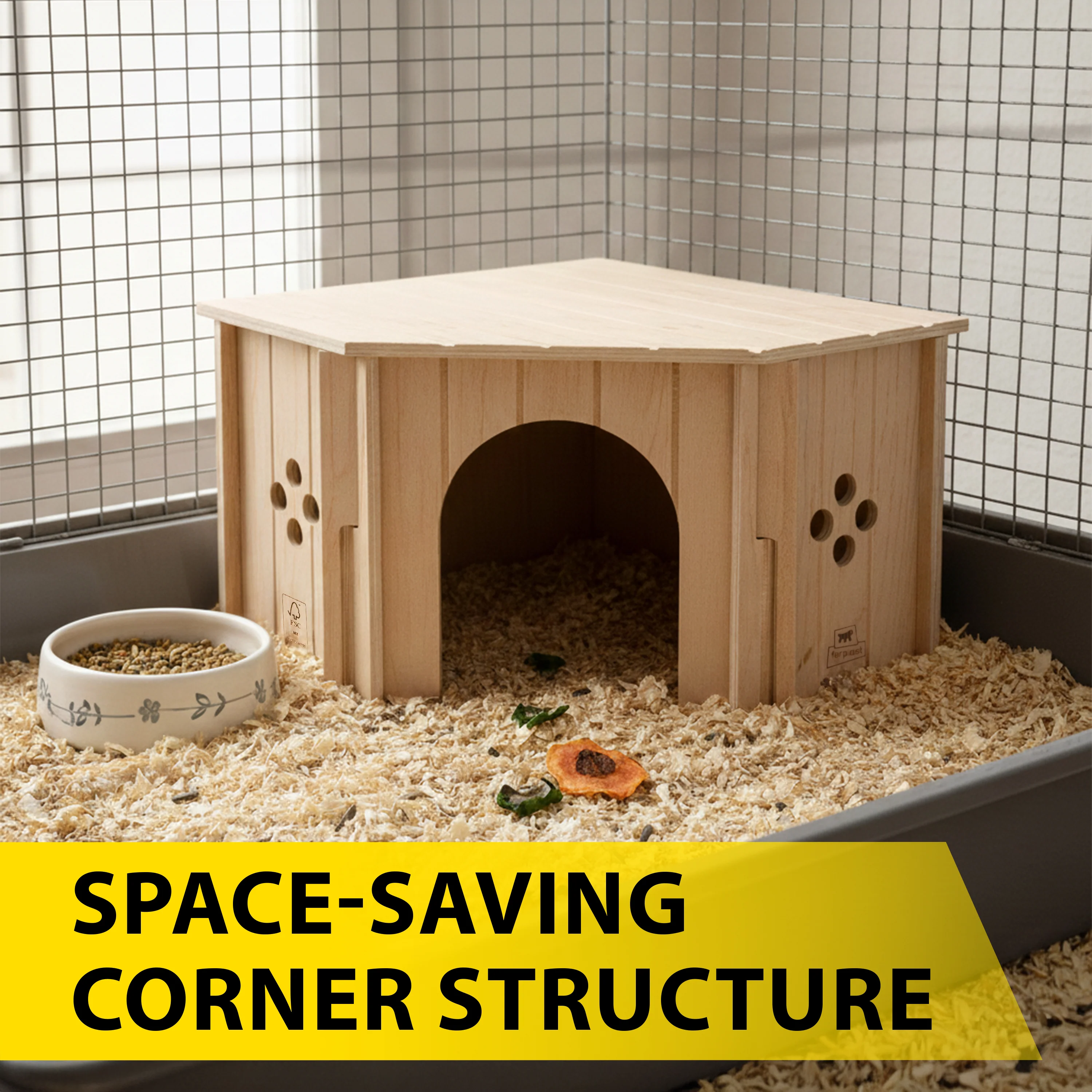 SIN CORNER Wooden Corner House for Small Animals - Image 7